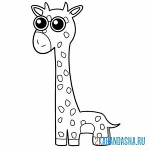 Распечатать раскраску giraffe melman банбан жираф мелман на А4