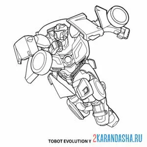 Раскраска evolutinon y tobot онлайн