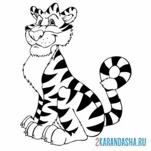 Раскраска взрослый тигр онлайн