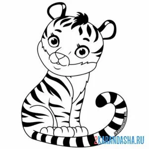 Раскраска тигр смотрит онлайн