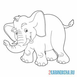 Раскраска большой слон папа онлайн