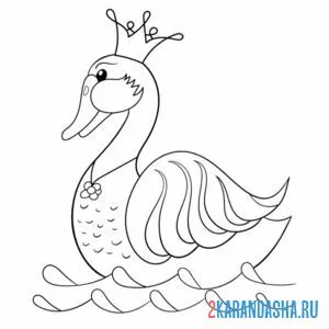 Раскраска царевна-лебедь онлайн