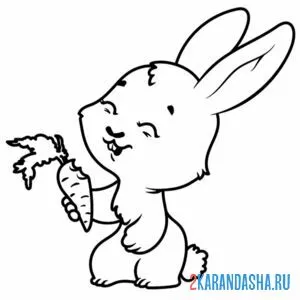 Раскраска заяц смеется и морковка онлайн