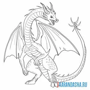Раскраска дракон опасный онлайн