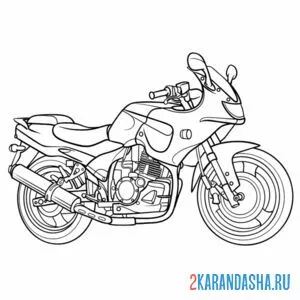 Распечатать раскраску спортак мотоцикл на А4