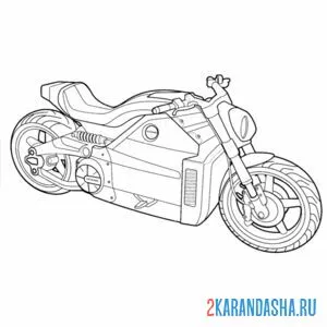 Распечатать раскраску мотоцикл будущего на А4