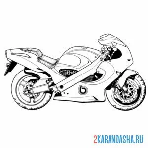 Распечатать раскраску спортивный мотоцикл скорость на А4