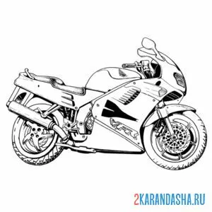 Распечатать раскраску мотоцикл vfr на А4