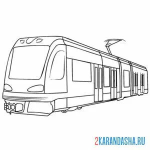 Раскраска трамвай городской онлайн