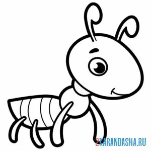 Раскраска муравей веселый онлайн