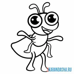 Раскраска муравей мультяшка онлайн