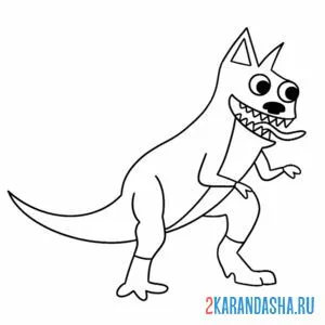 Раскраска банбан kittysaurus онлайн