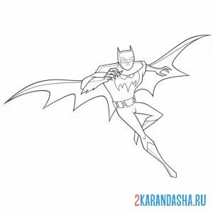 Распечатать раскраску бэтмен сильный герой на А4