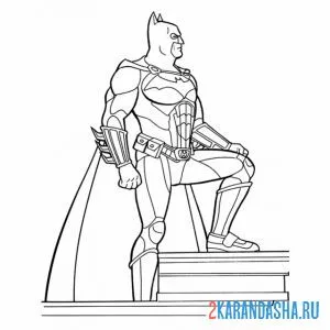 Раскраска бэтмен смотрит куда-то онлайн