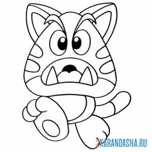 Раскраска goomba cat супер марио онлайн