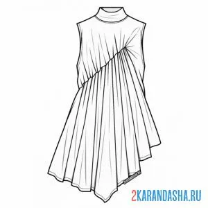 Раскраска коротенькое платье онлайн