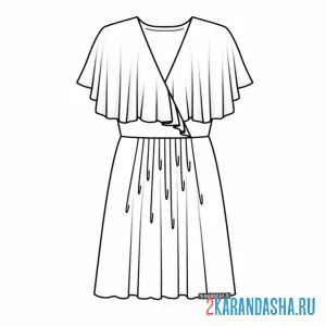 Раскраска короткое платье онлайн