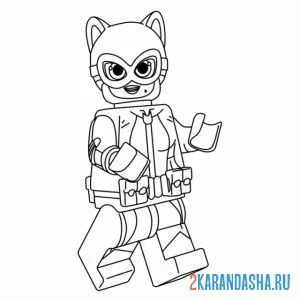 Раскраска лего женщина-кошка онлайн