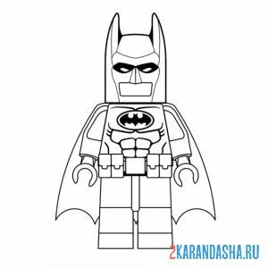 Распечатать раскраску лего супергерой бэтмен на А4
