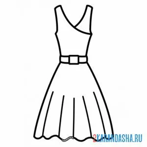 Раскраска летнее платье онлайн