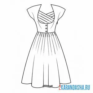 Раскраска летнее простое платье онлайн