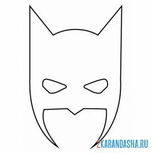 Распечатать раскраску маска бэтмена на А4