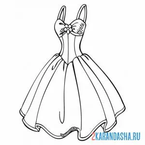 Раскраска платье нарядное онлайн