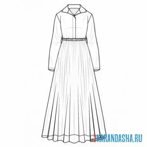 Раскраска платье рубашка онлайн