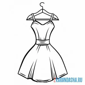 Раскраска платье с бантом на вешалке онлайн