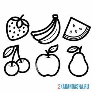 Раскраска популярные фрукты онлайн