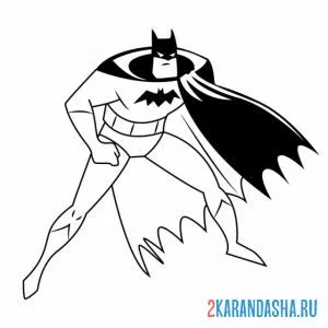 Распечатать раскраску рисунок бэтмен на А4