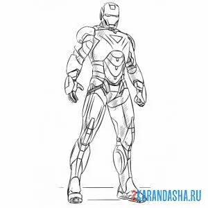 Раскраска супергерой железный человек онлайн