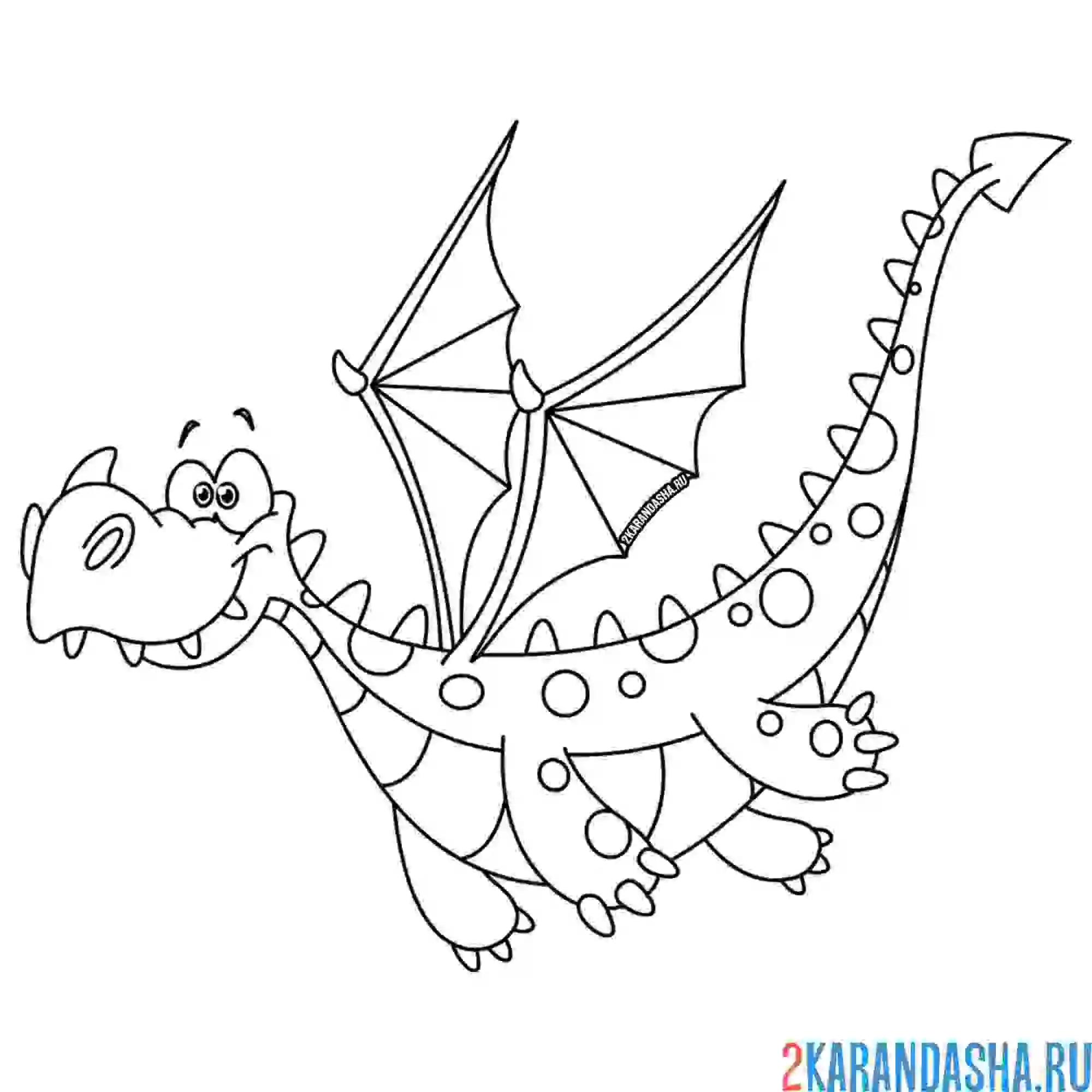 Раскраска летающий дракон