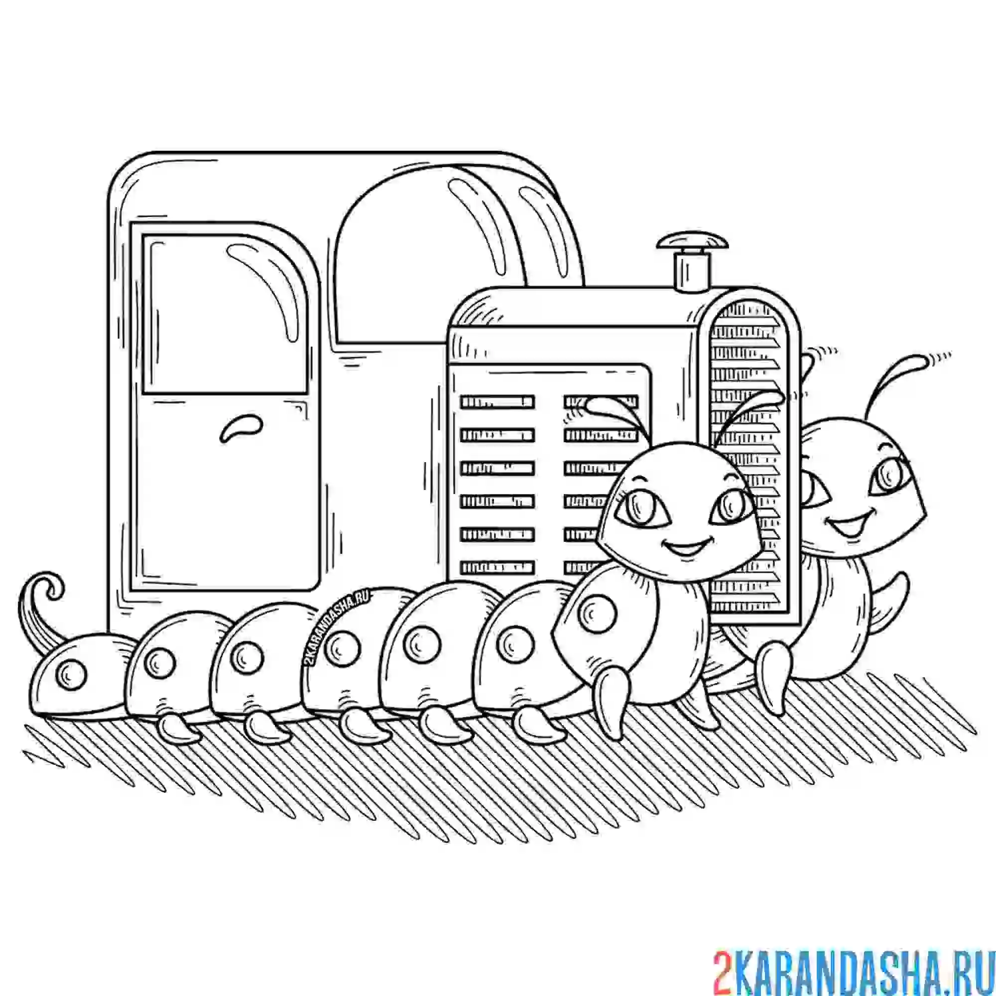 Раскраска трактор