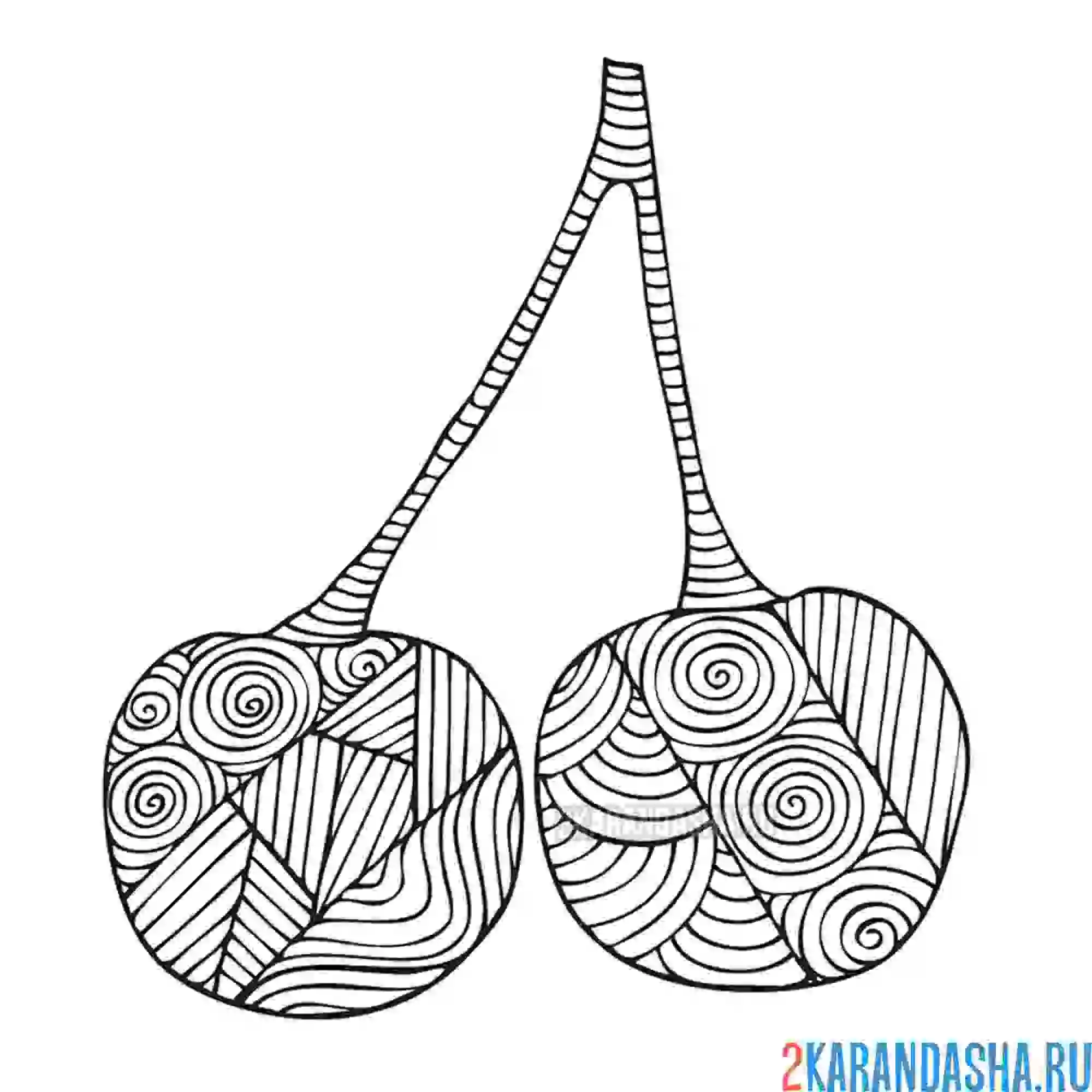 Раскраска антистресс вишня