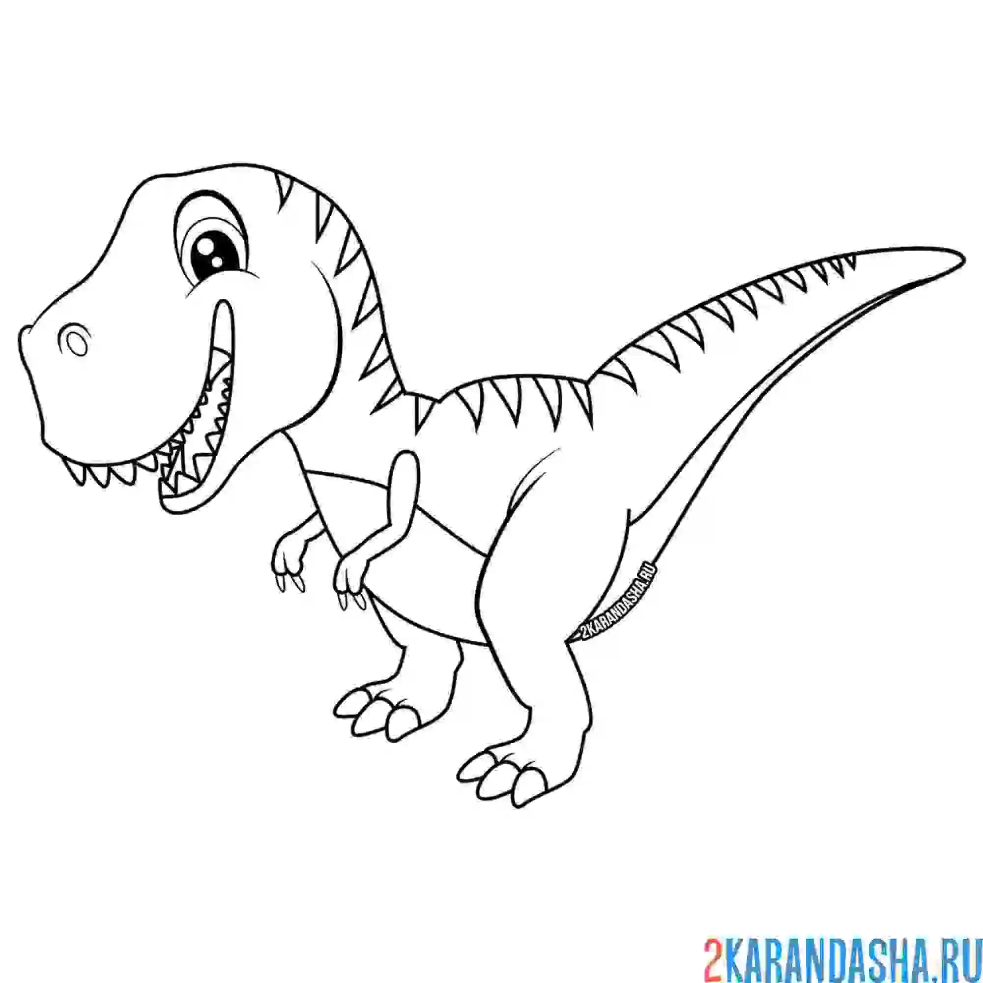 Раскраска зубастый динозавр
