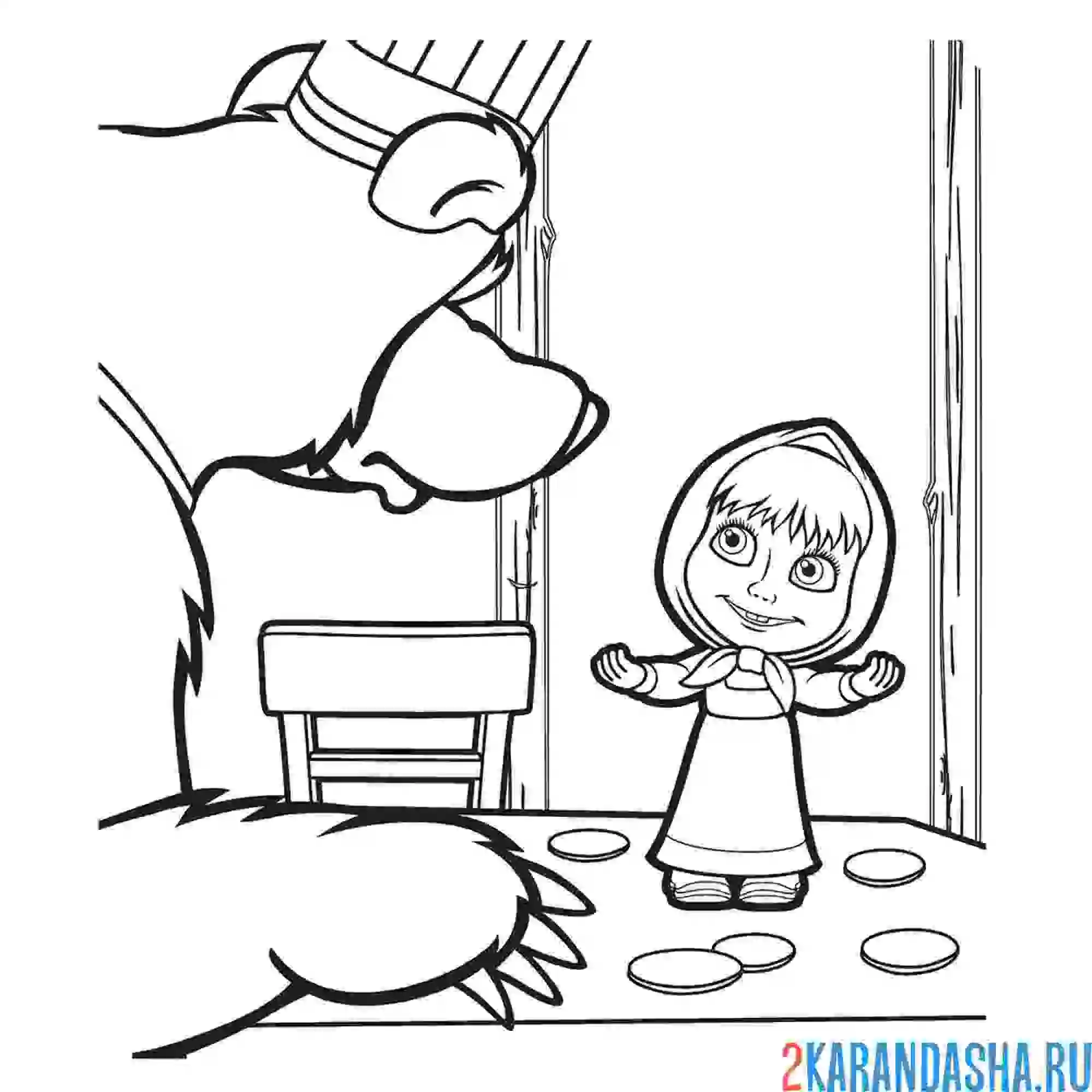 Раскраска маша готовит