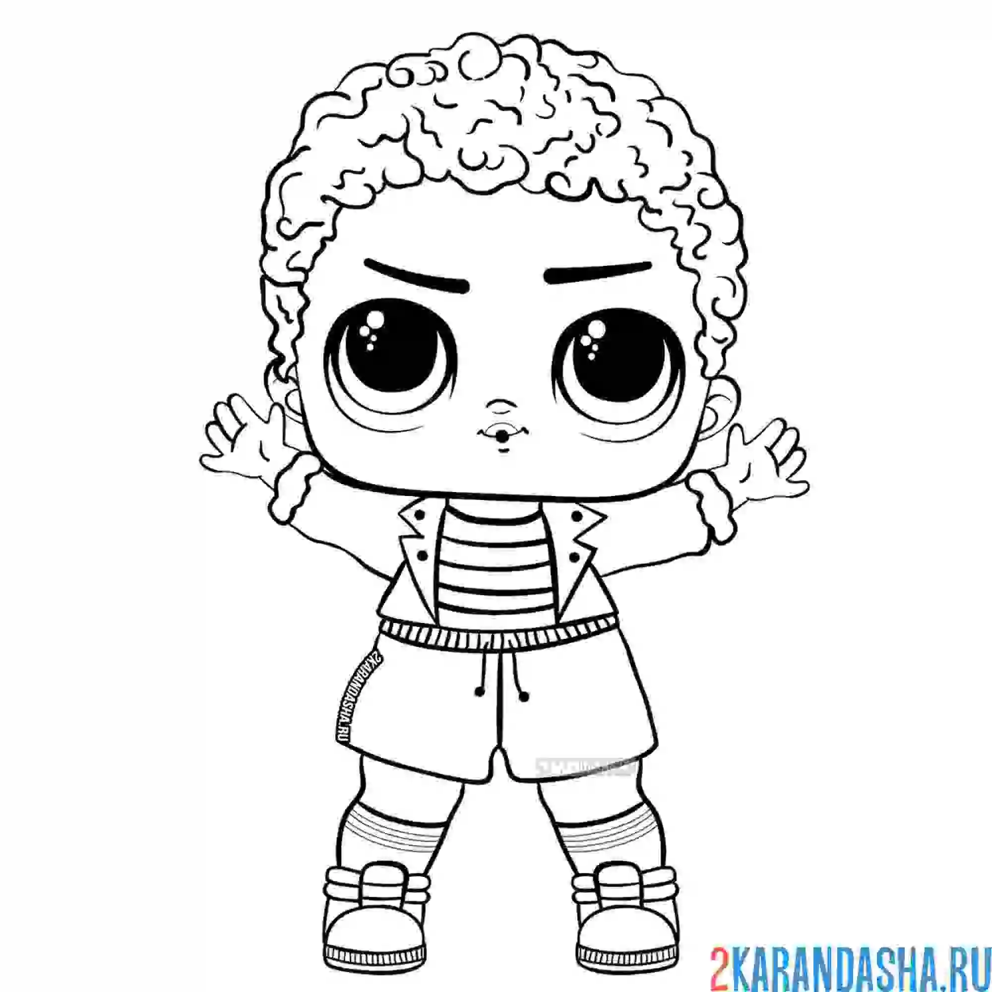 Раскраска кукла лол мальчик королевская пчела