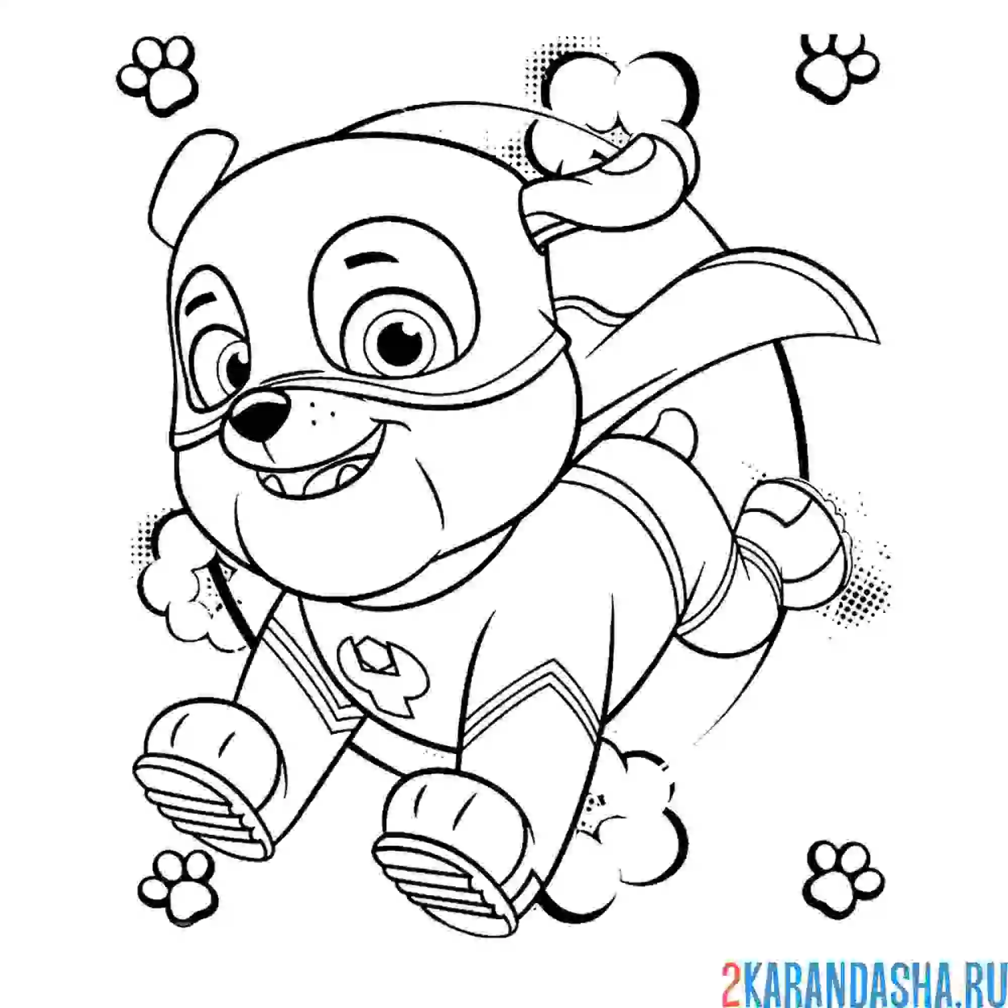 Раскраска крепыш мчится