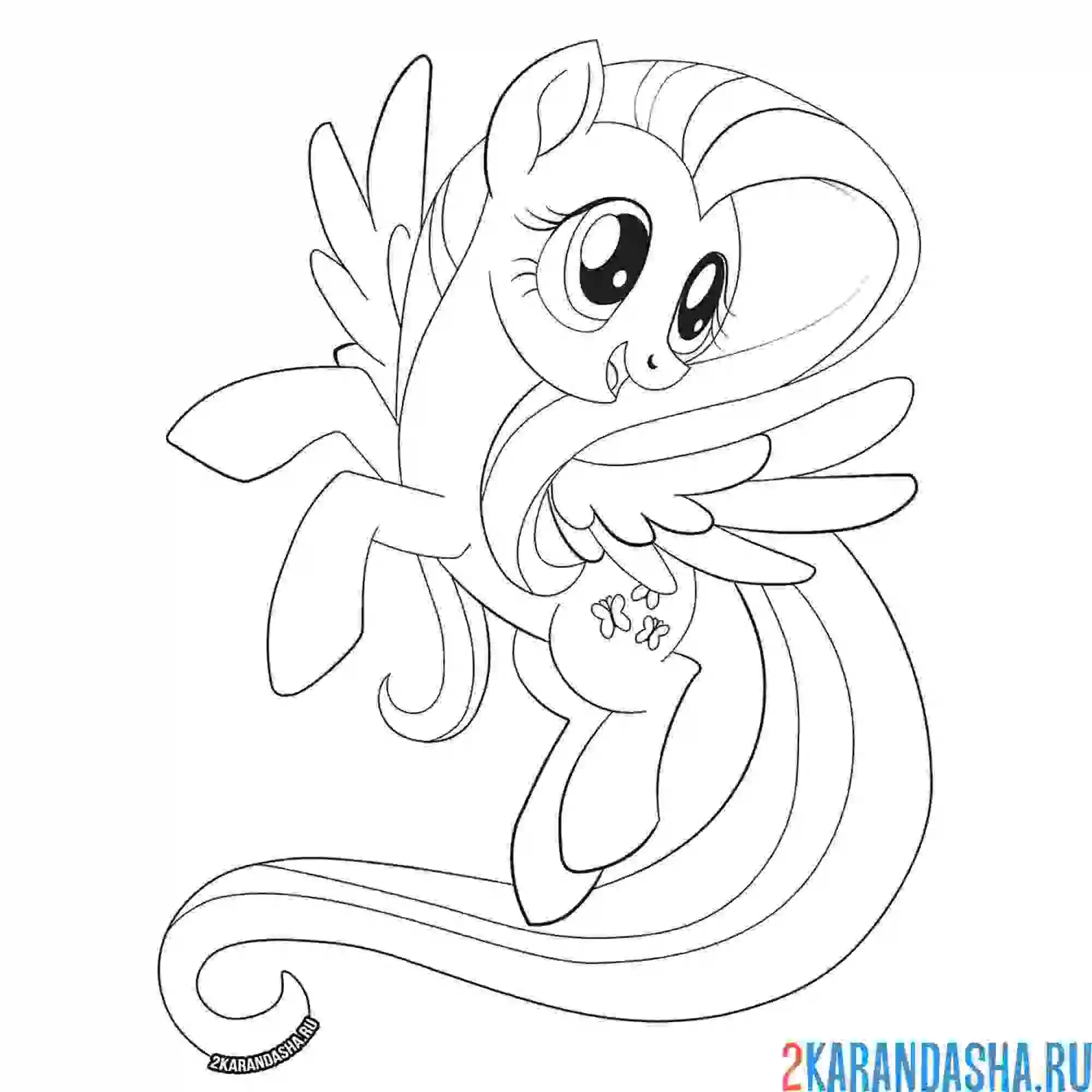 Раскраска май литл пони флаттершай