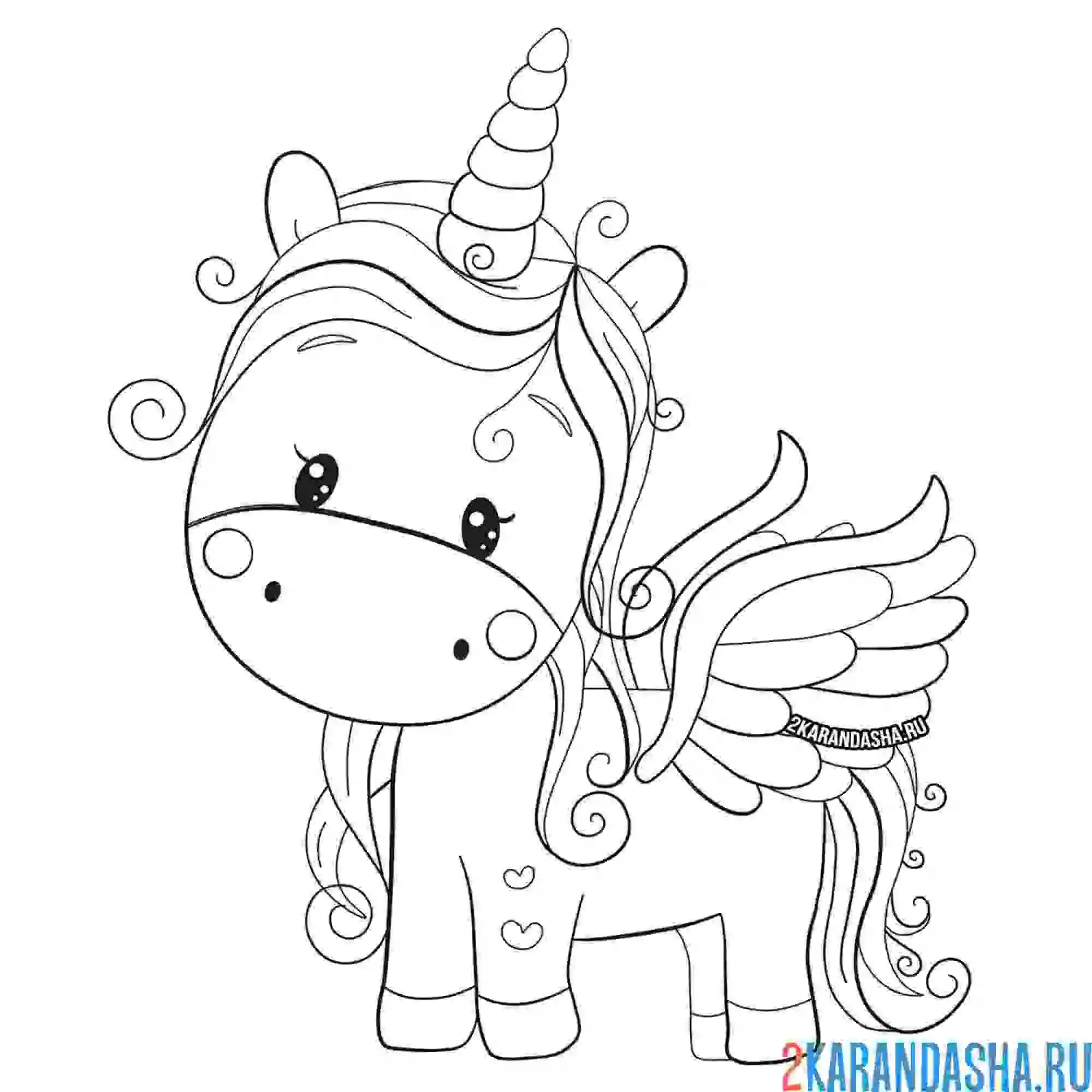Раскраска единорог с крыльями