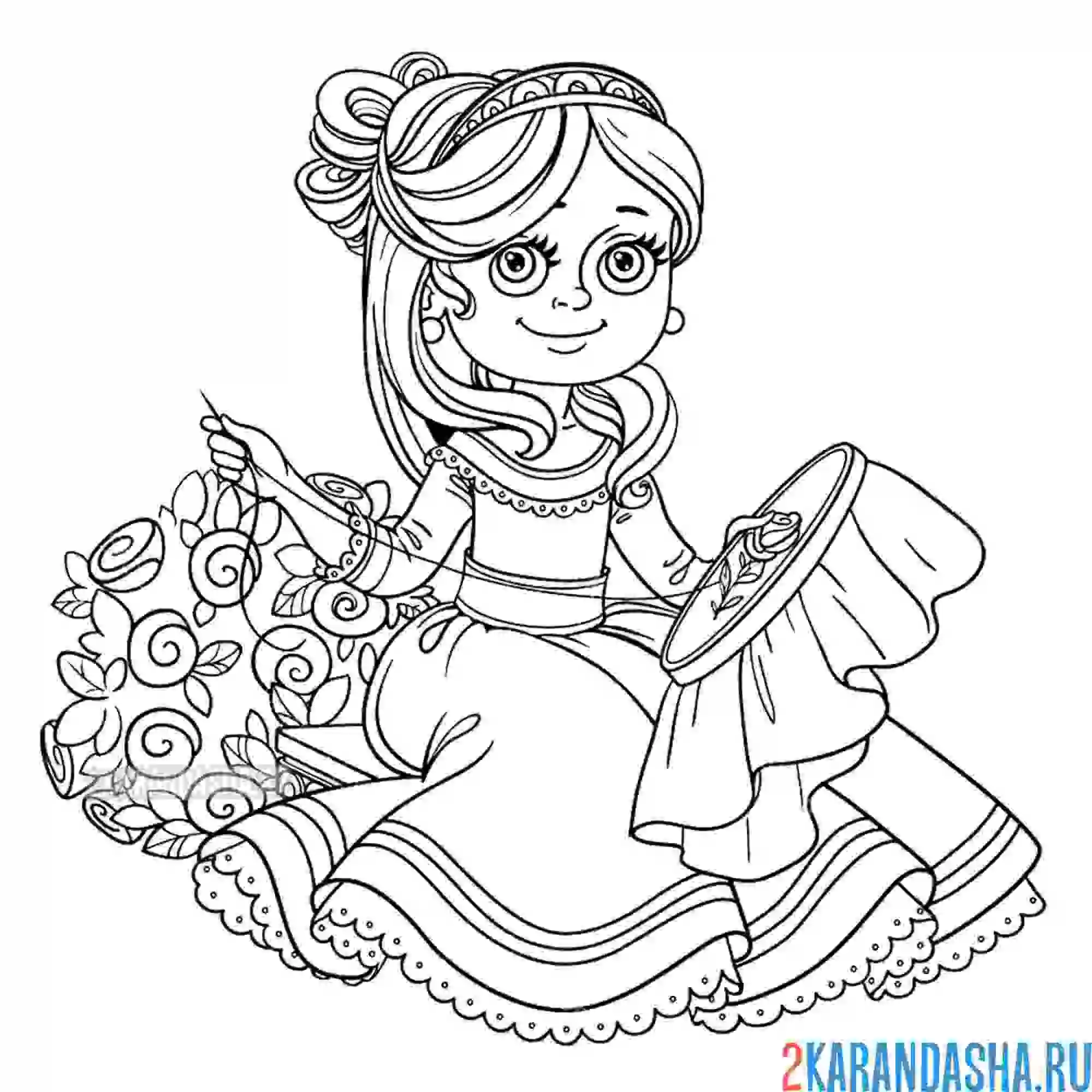 Раскраска маленькая принцесса