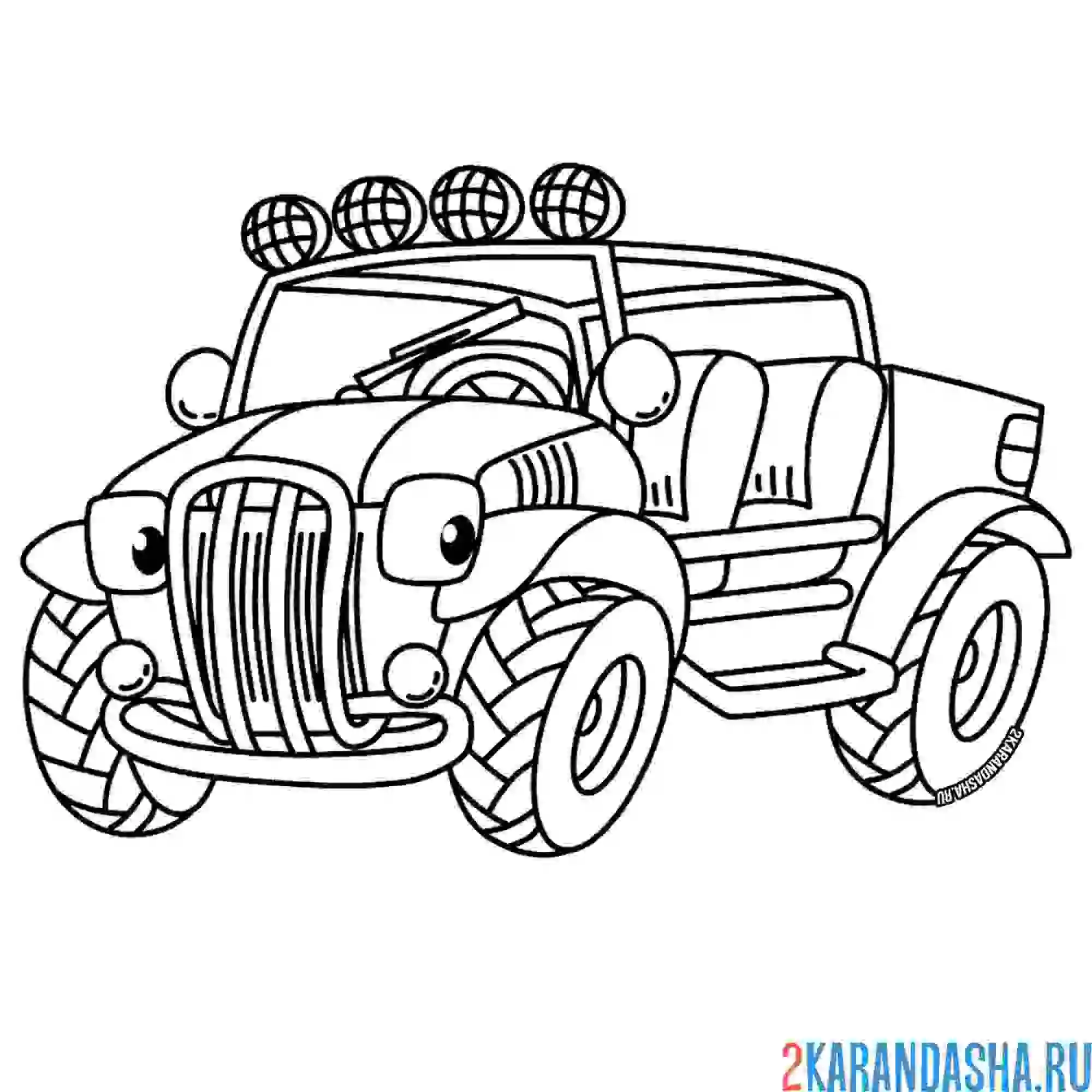 Раскраска внедорожник джип