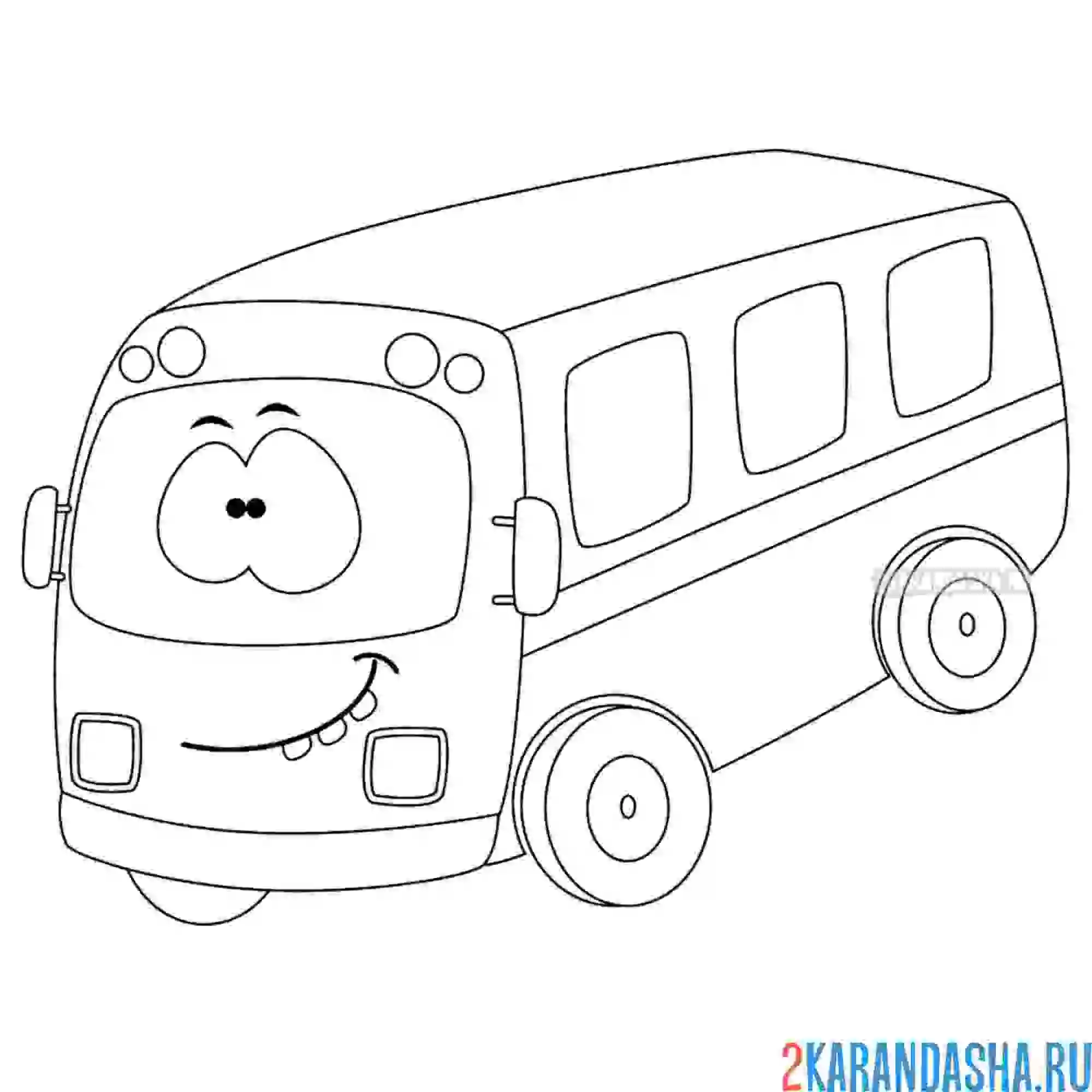 Раскраска детский автобус