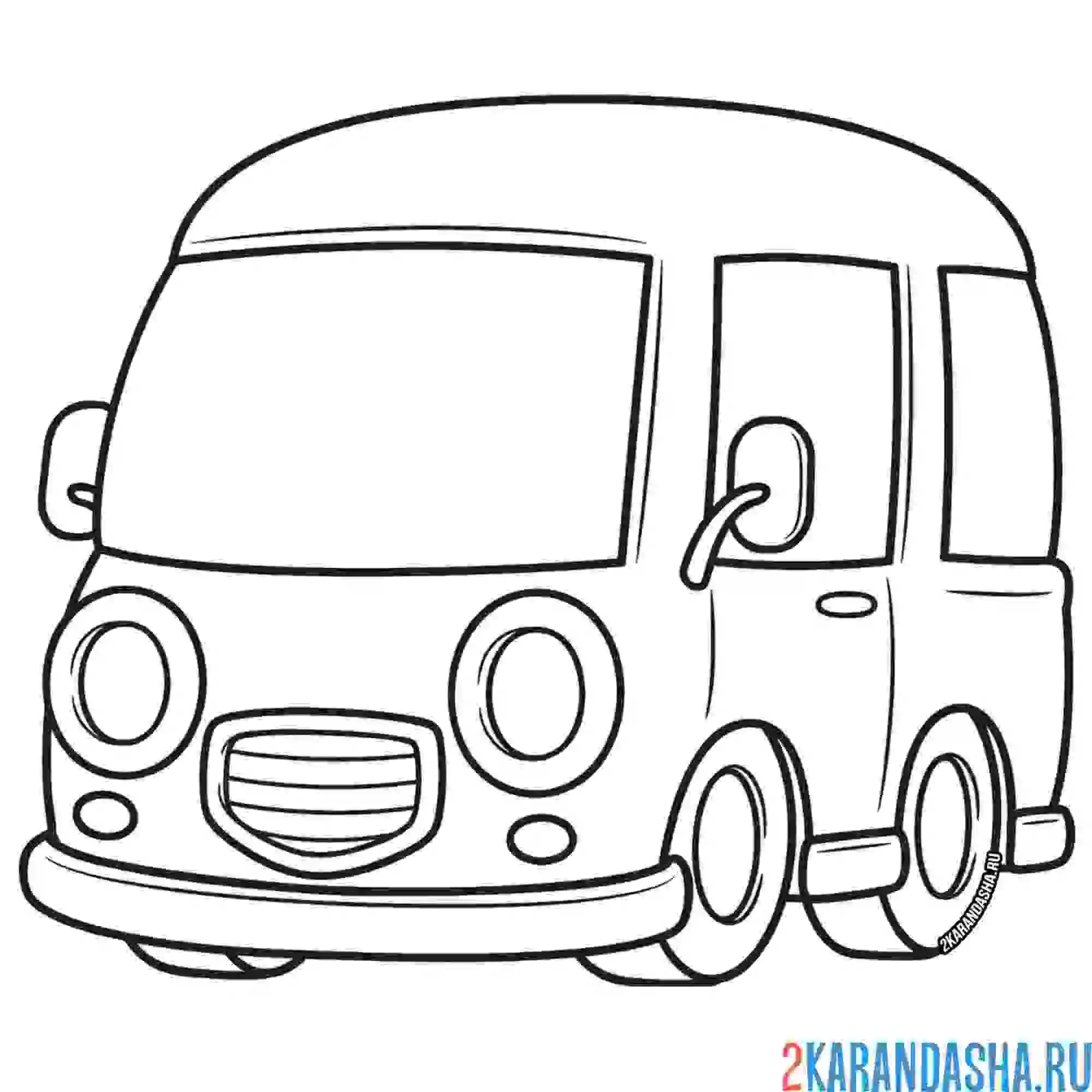 Раскраска минивэн автобус