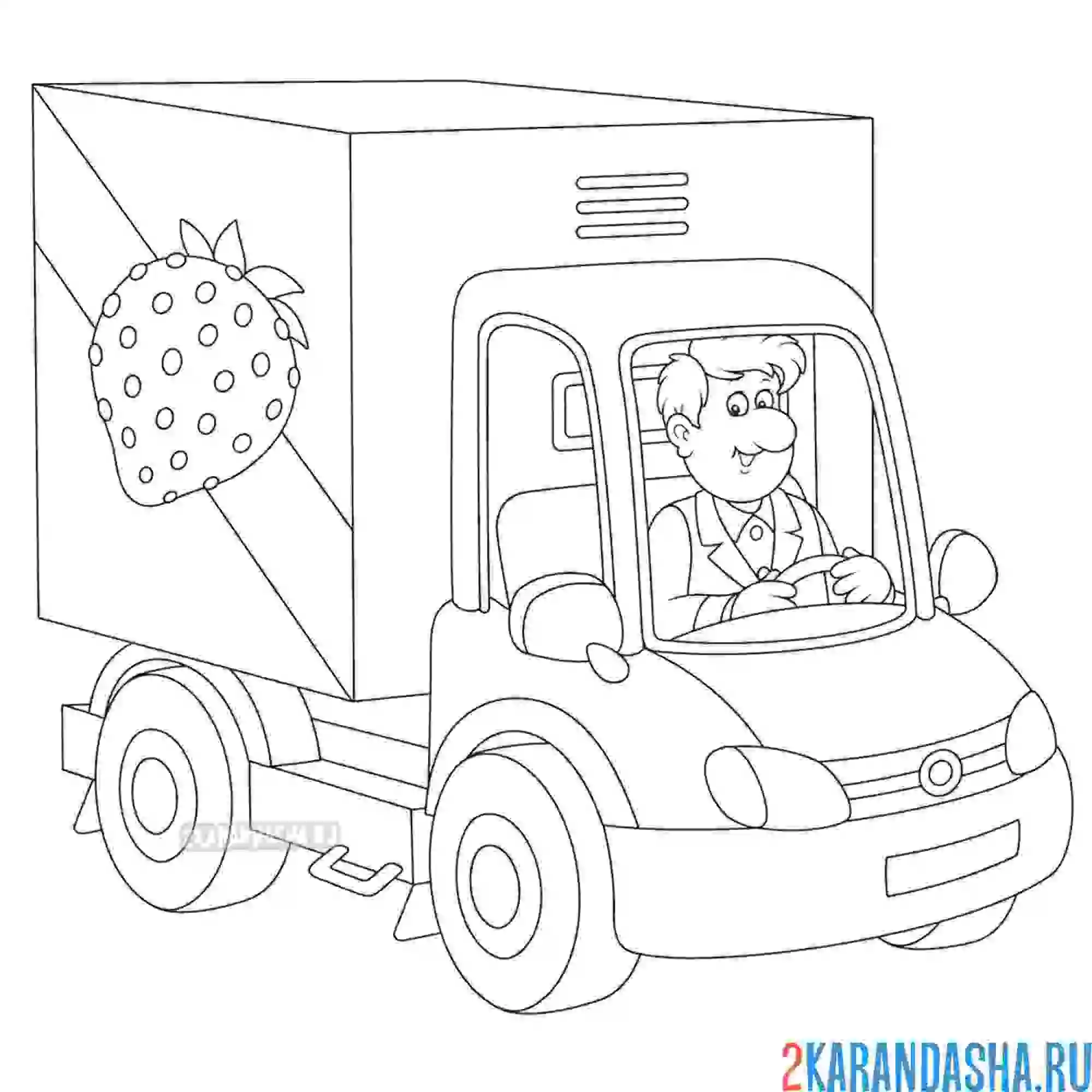 Раскраска газель для перевозки