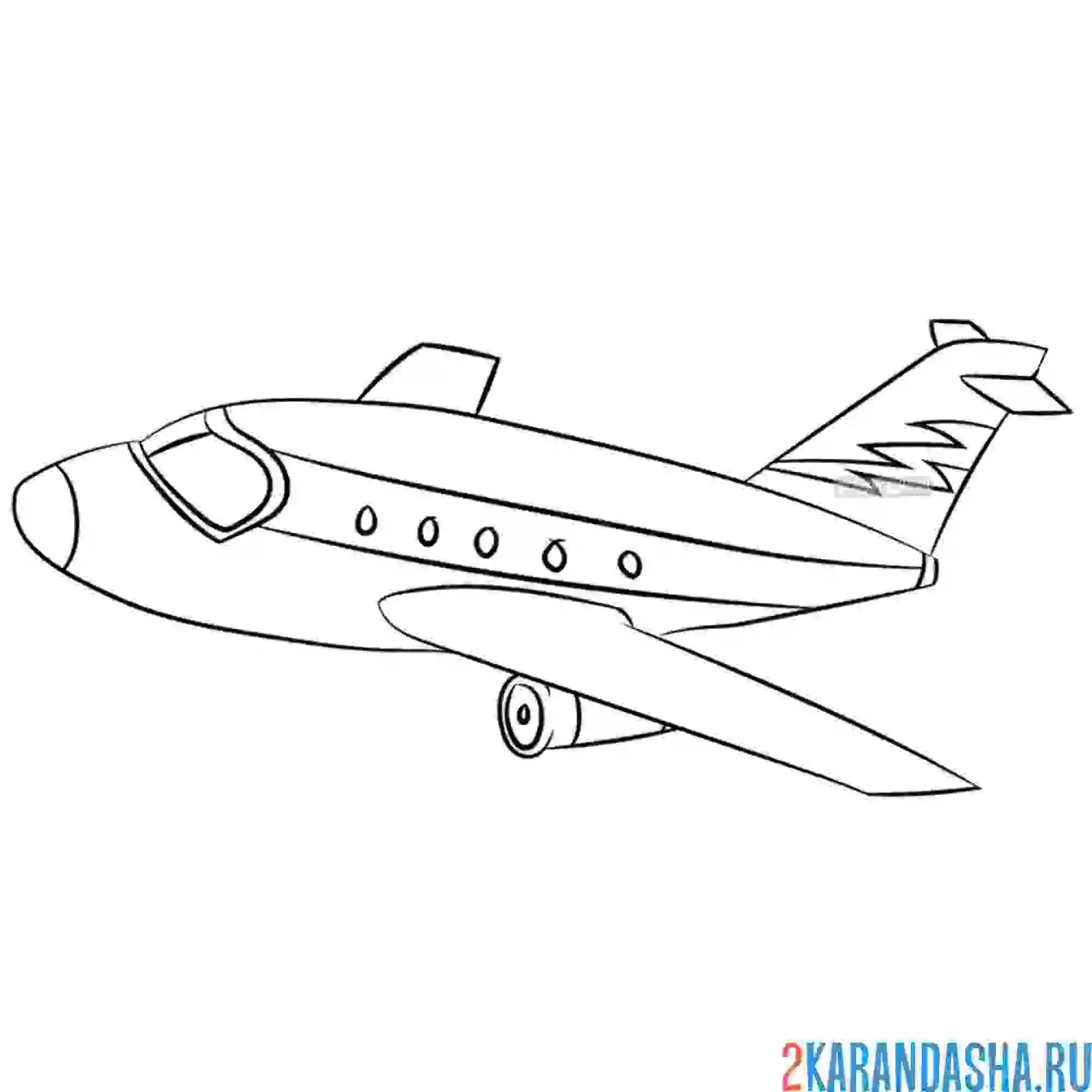 Раскраска пассажирский большой самолет