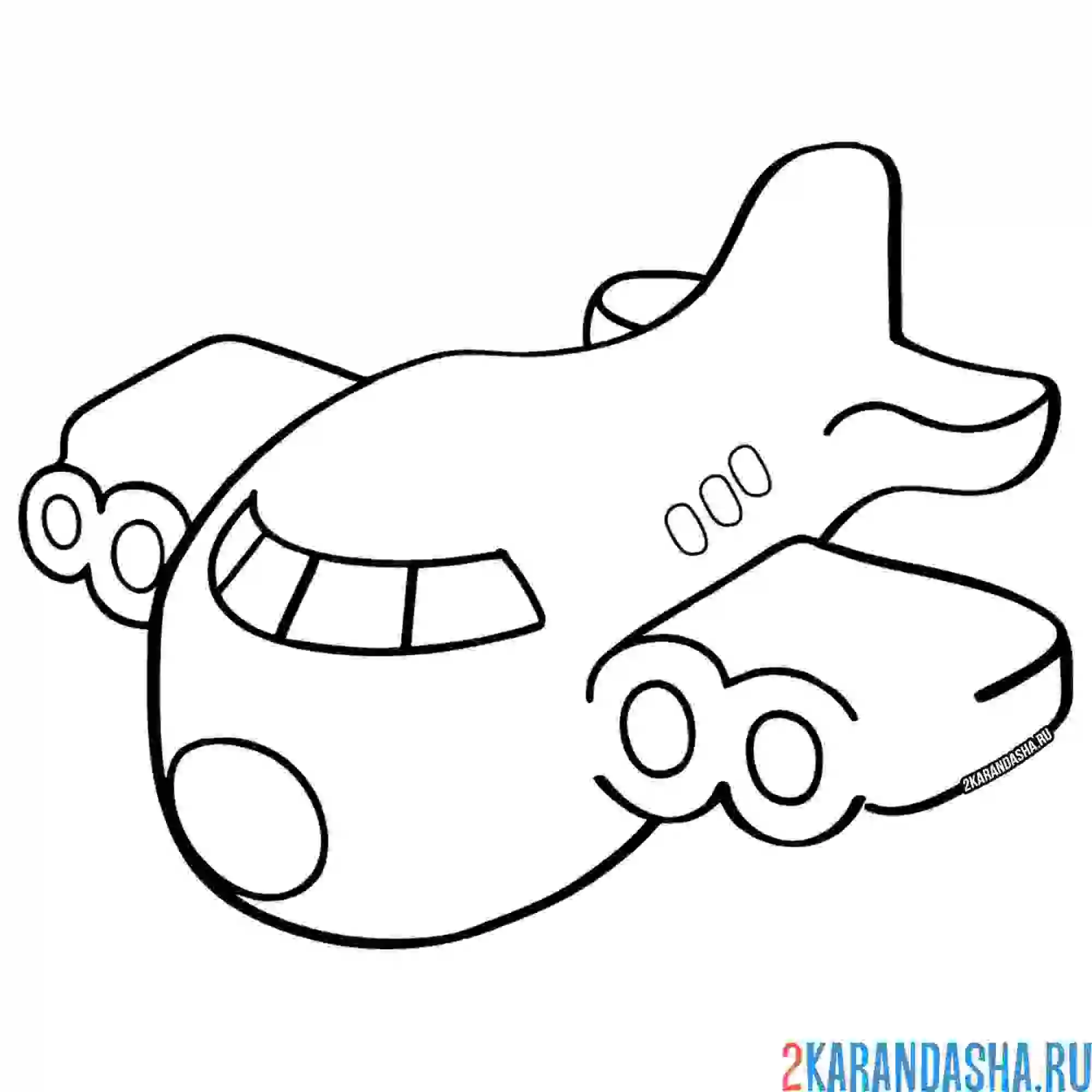 Раскраска самолет летит