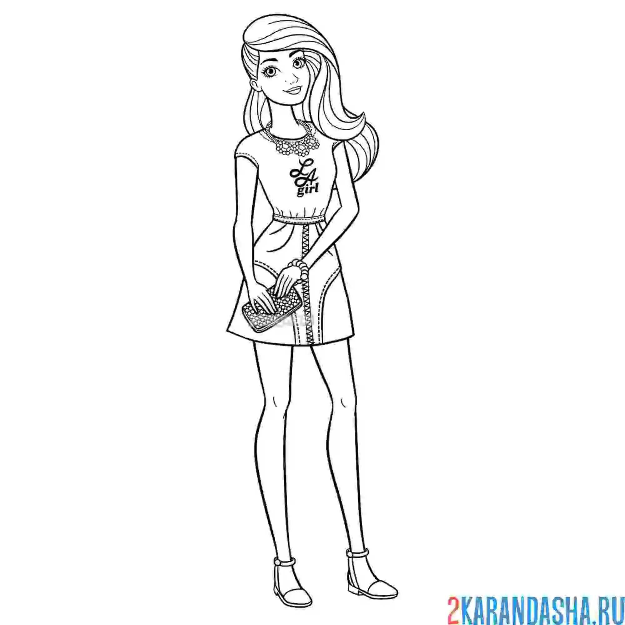 Раскраска barbie с интересной прической