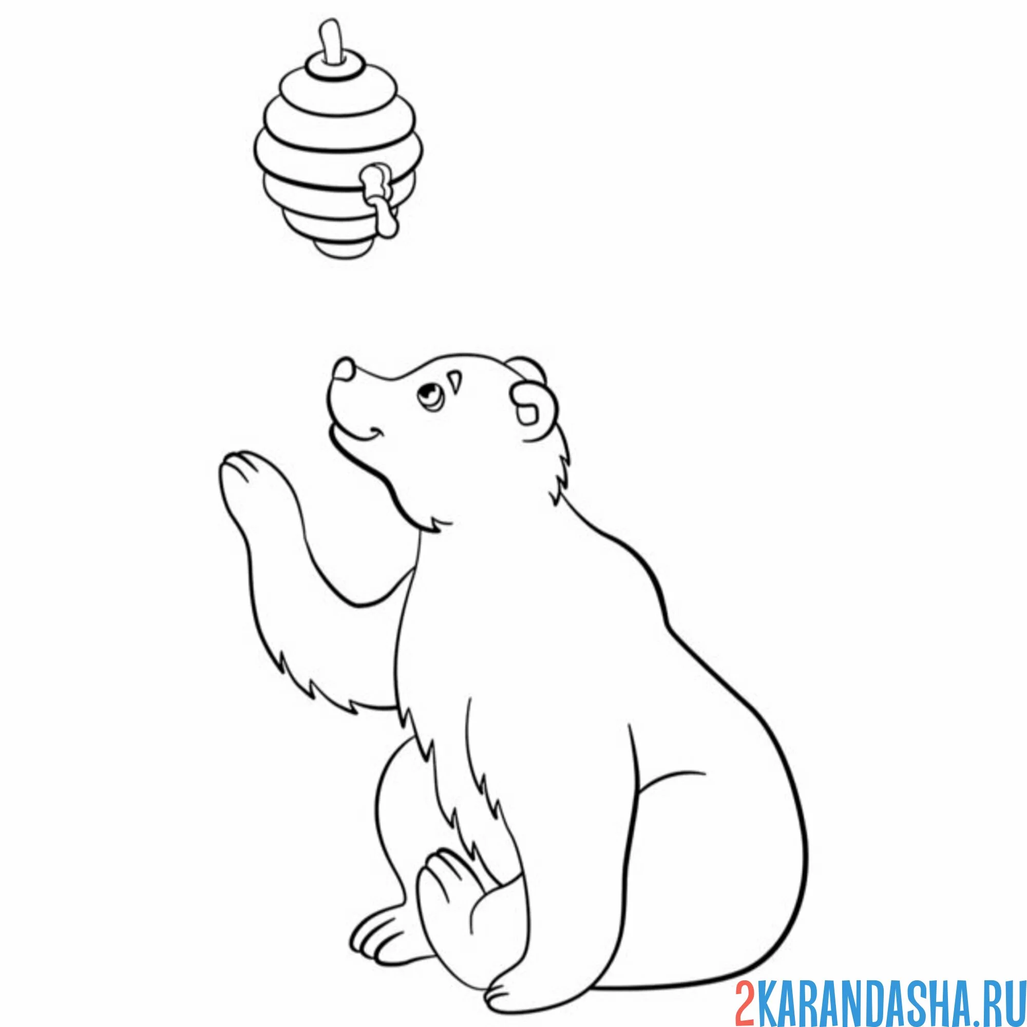 Раскраска медведь и улей